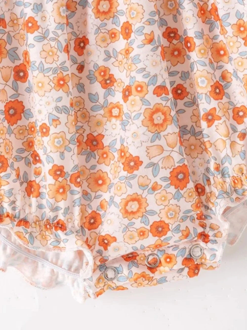 NEW Boutique Pumpkin Embroidered Lace Baby Girls Bubble Floral Romper Jumpsuit